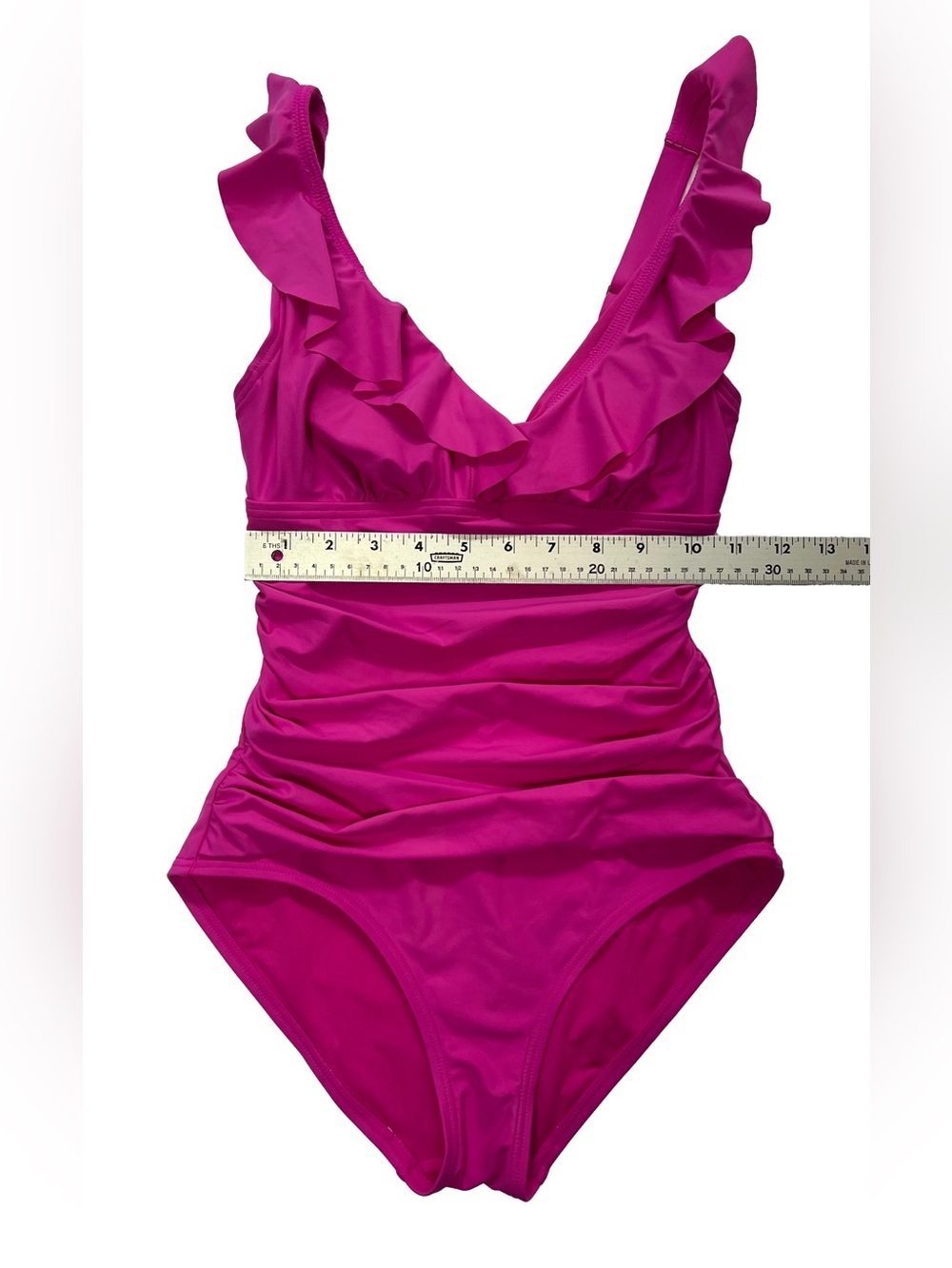 Ruffle V-Neck One-Piece Swimsuit - Size XS - Picture 4 of 8